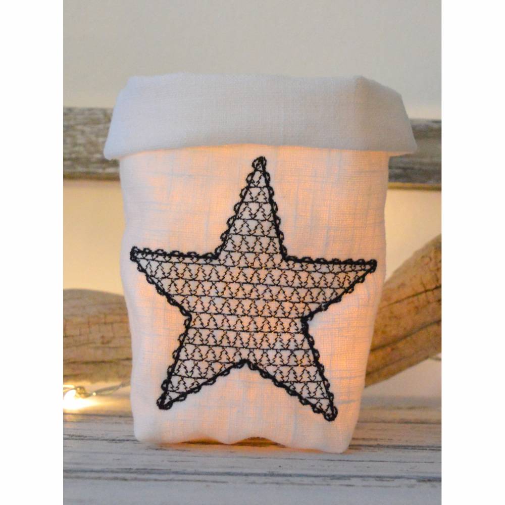 ITH Lichterbeutel Weihnachten SET 10x10cm und 13x18cm für ein LED Licht Bild 5
