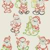 Stickdatei Weihnachten Outline Weihnachtsmann Set 407 13x18