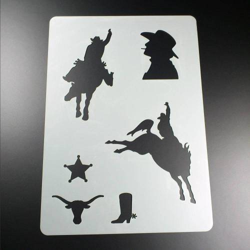 Schablone Cowboy Sheriff Wilder Westen Stern - BV09