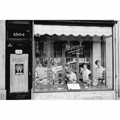 Beauty Shop New York um 1905 KUNSTDRUCK -  Vintage schwarz-weiss Fotografie - Frisuren und Kosmetik