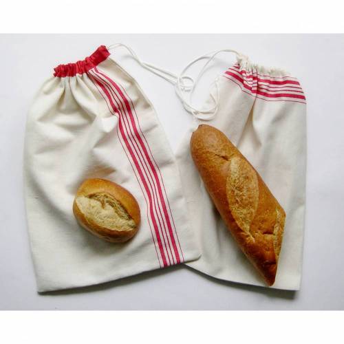 Leinen-Baumwoll-Beutel, Brotbeutel Leinen, Brötchenbeutel aus Leinen mit Baumwolle, Leinensack, Wunschgröße Bäckertasche