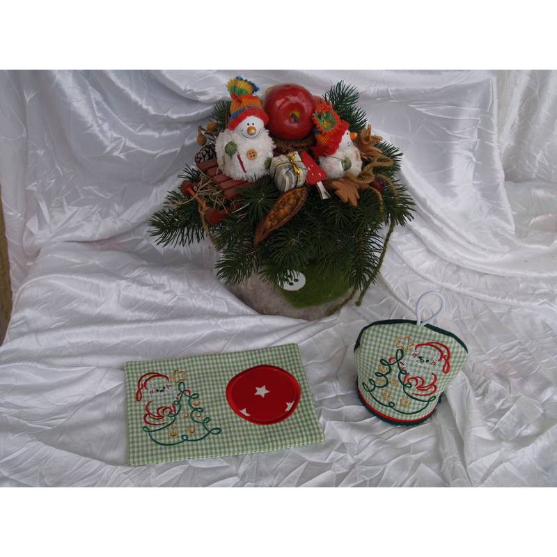 Stickdatei Weihnachten Mug Rug / Eierwärmer ITH 263 Maschinestickerei Bild 3