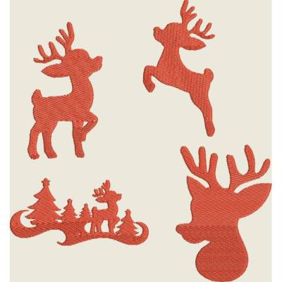 Stickdatei  Scherenschnitt 10x10  Rentier  Weihnachten Set 532 Maschinenstickerei