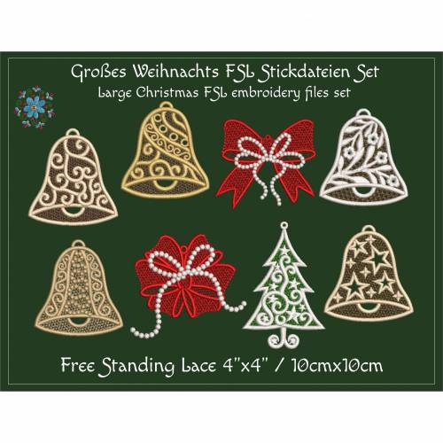 Großes Weihnachts-FSL Stickdateien Set 10×10