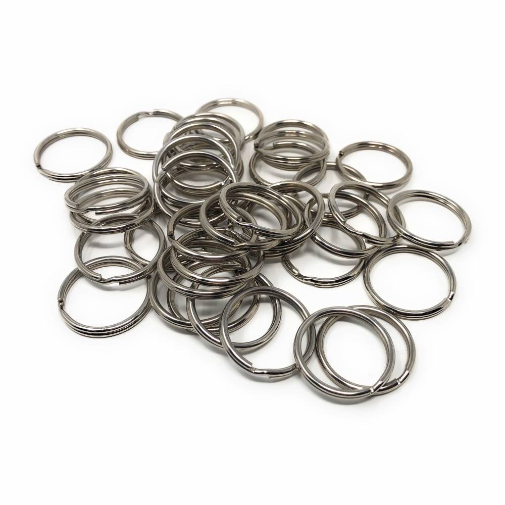 40 Stk. Schlüsselring Spaltring Stahl vernickelt 30 mm - 0,14 €/Stück Bild 1