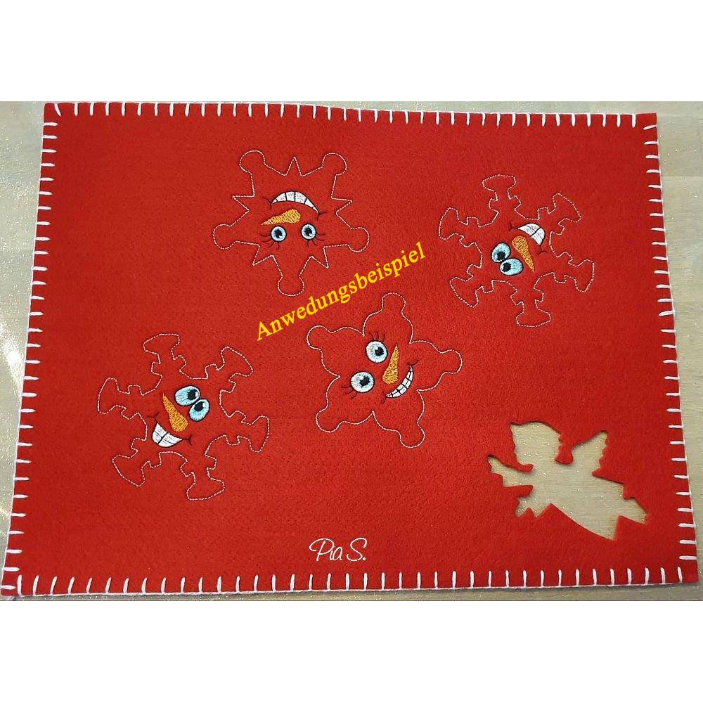 * Super Weihnachtsdeko, 3 x ITH Schneeflocken *  ITH Anhänger, Stickdatei, 10 x 10 cm Bild 5