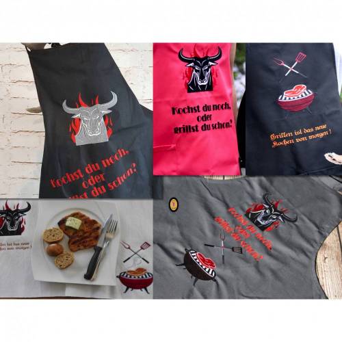 Stickdatei Grillsprüche Grillen Rahmen 13x18