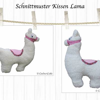EBook Kissen Lama, Schnittmuster im A4 Format zum Ausdrucken, inkl. Anleitung und Plottderatei