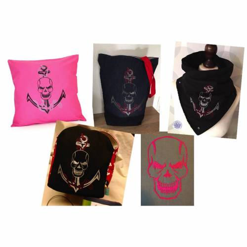 Stickdatei Skull Anker Totenkopf 10x10, 13x18, 16x26, 18x30 und 20x28/20x30