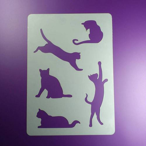 Schablone Katze Kätzchen 5 Mieze Katzen - BV13