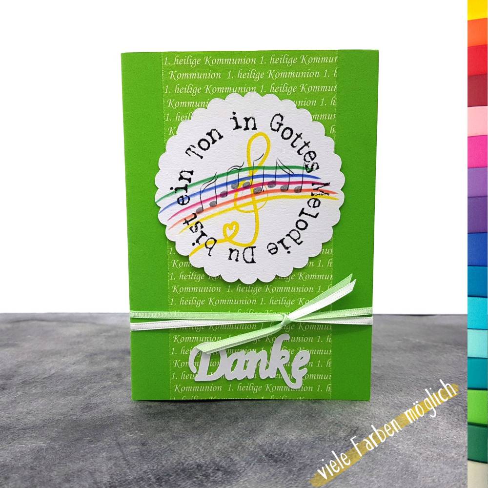 Danksagungskarte Kommunion - Du bist ein Ton in Gottes Melodie Bild 1
