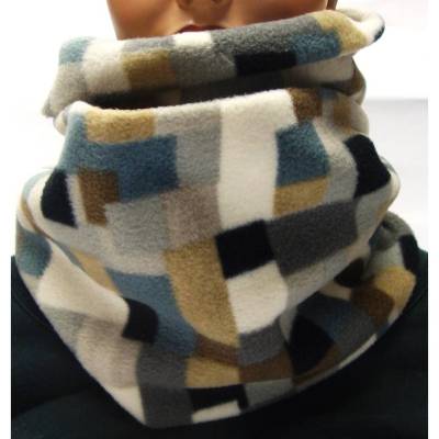 Loopschal Schlauchschal karo Rundschal Fleeceschal weiß beige schlamm grau grau schwarz Schal Herren Vatertag Geschenke