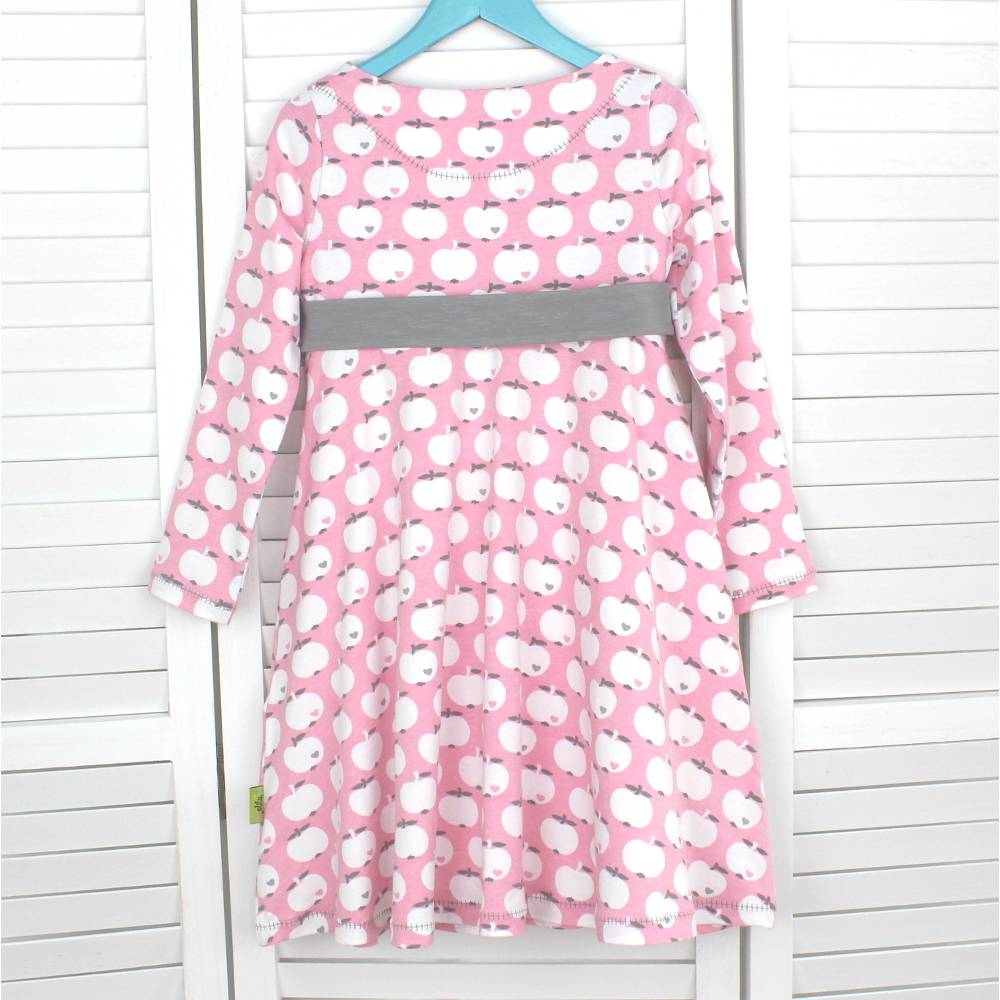 langärmeliges Kleid 110/116 - Festkleid aus Jersey -Äpfel- von olilu Bild 6