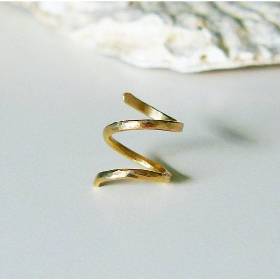 Gehämmerter Spiral Ohrring Gold filled, Spirale Helix Ohrring, Knorpel Ohrring, Helix Piercing Ring gehämmert, doppelter Helix Ring