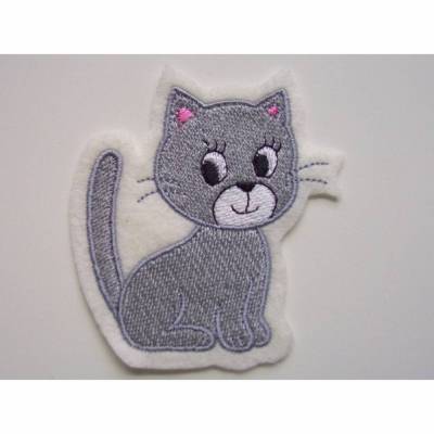 Katzen Applikation, Aufnäher Katze,