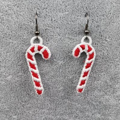 Ohrringe Zuckerstangen Lace Weihnachten Christmas