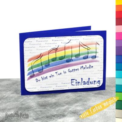 Einladungskarte Kommunion – Du bist ein Ton in Gottes Melodie (2)