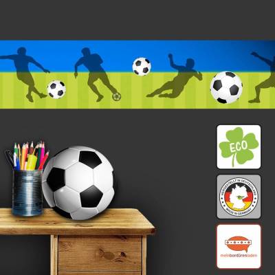 ECO Vlies Bordüre: Fußball - 18 cm Höhe