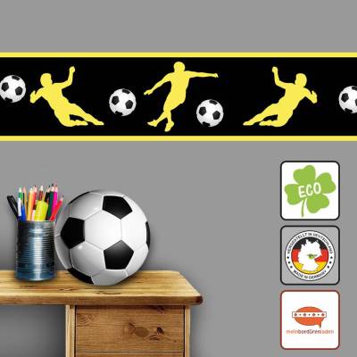 ECO Vlies Bordüre: Fußballspieler - 18 cm Höhe