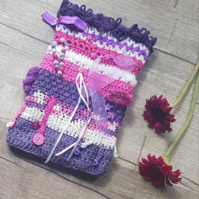 TwiddleMuff *LILA-PINK-WEIß* Sensorik Alzheimer Demenz * Nestelmuff Beschäftigungsmuff MUFF