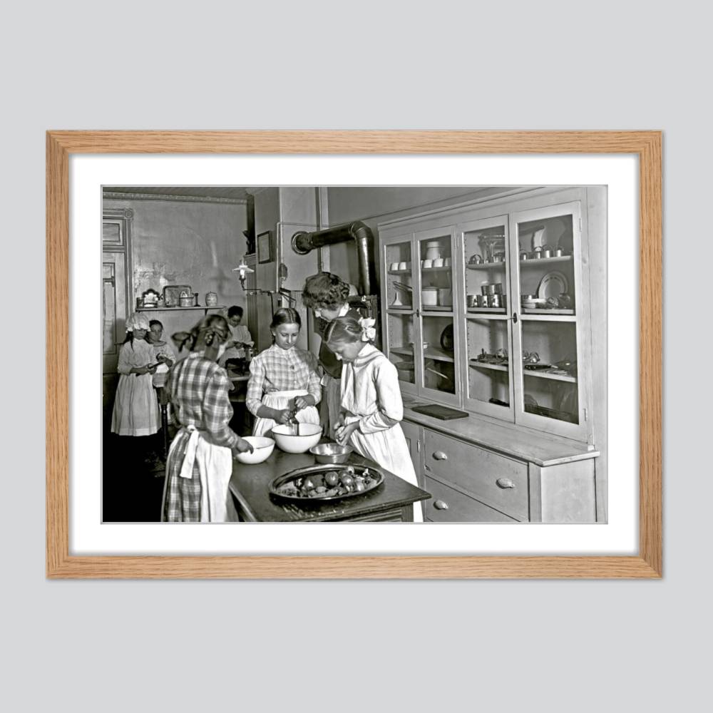 Küche 1905 Kunstdruck- schwarz weiß Fotografie - Vintage Art shabby - Wanddeko Wohndeko - Kunst