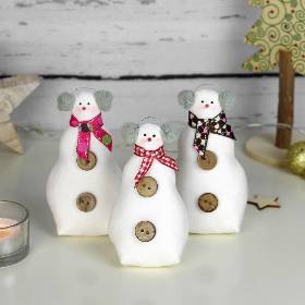 kleiner Deko Schneemann aus Stoff ~ Weihnachtsdekoration | Winterdeko