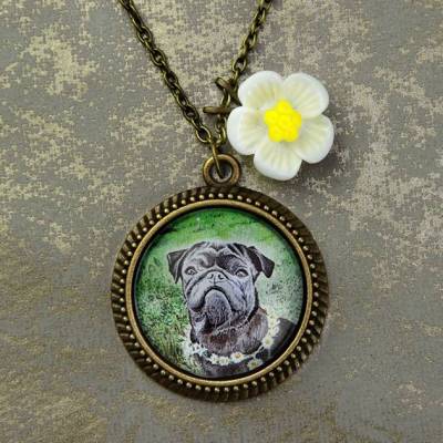 Mops Cabochonkette /// ABVERKAUF