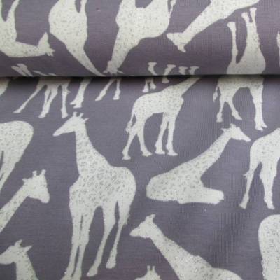 Rest: 1,75 x 1,50 m Jersey Baumwolljersey Glitter Glitzer Giraffe lavendel 