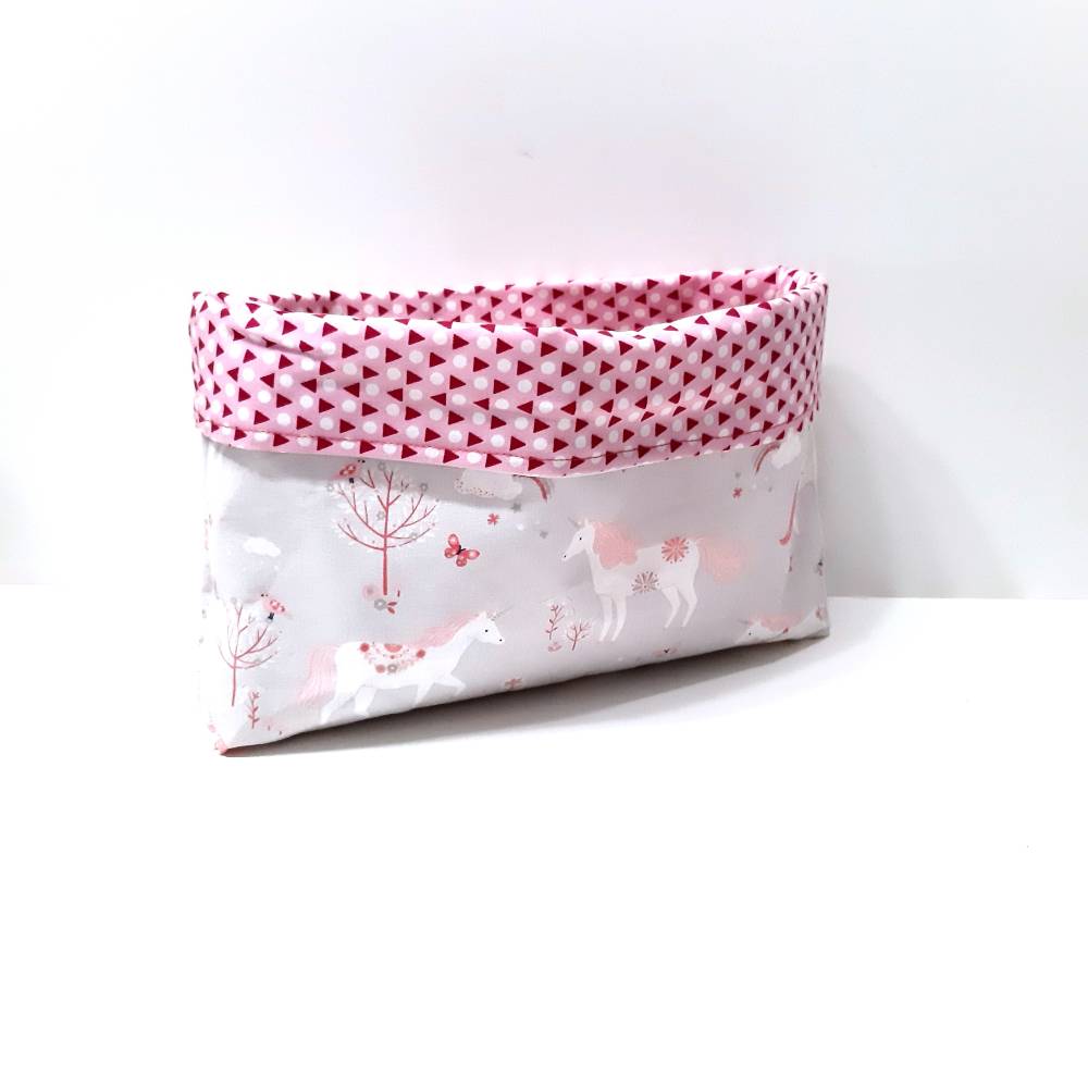 Kinder Stoffbox mit Einhorn-Motiven