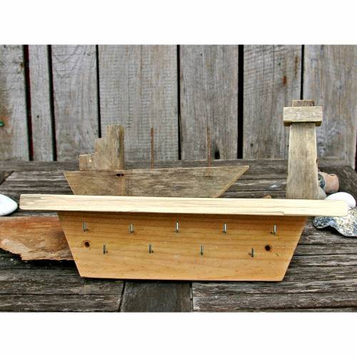 Schlüsselbrett, Hakenleiste aus Paletten- Altholz, Hakenbrett, Schlüsselleiste, Geschenk, Wohnen, Deko, maritim, Schiff, mediterran, nautik