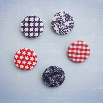 Stoffbutton Set 5 Stück, 3 cm