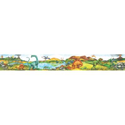 Selbstklebende Kinderbordüre: Urzeit Dinos  - 18 cm Höhe
