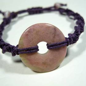 Armband Makramee Achat Cateye lila rosa