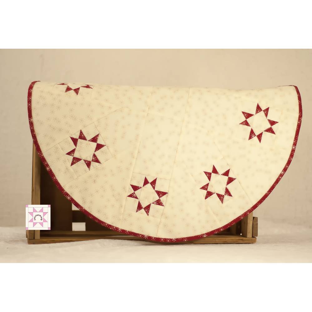 Tischdecke, Patchwork-Stern, Weihnachten, 55 cm rund