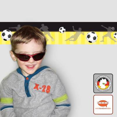 Vlies Bordüre: Fußball - 9 cm Höhe