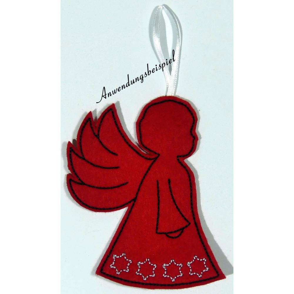 * 3 x Anhänger ITH, Weihnachtsengel, Hörnerschlitten, Christbaumkugel *10 x 10 cm, für den Christbaum oder für Geschenke Bild 2