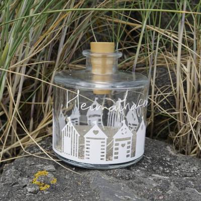 Lichtflasche  "Strandhäuschen" aus der Manufaktur Karla