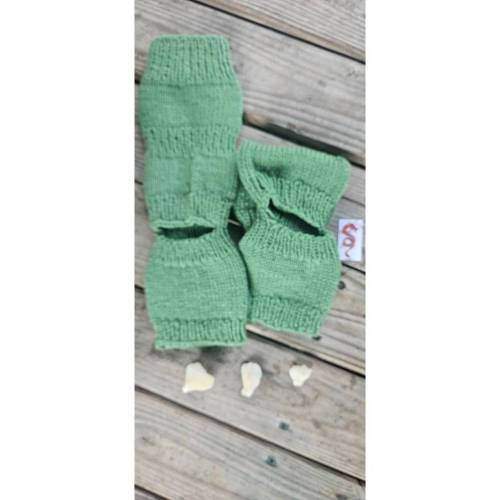 Handgestrickte Yogasocken Grün "JSO1" – Gr. 40–42 – Pediküresocken / Yoga-Legwarmer