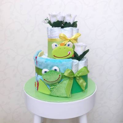 Windeltorte Frosch grün zur Geburt