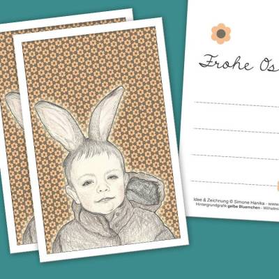 10 Geschenkanhänger "Hasenkind" /// ABVERKAUF