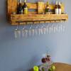 WEINREGAL Rustikal aus PALETTEN Flaschenregal Vintage Möbel Wandregal Holz Hängeregal Altholz Küchenregal Holzregal Gläser Shabby Industrial