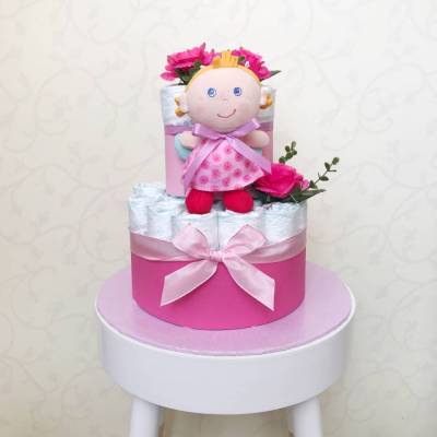 Windeltorte Schutzengelchen, rosa zur Geburt 
