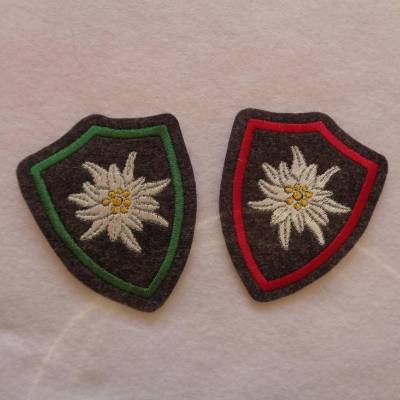 Applikation / Aufnäher Wappen mit gesticktem Edelweiss, Edelweisswappen