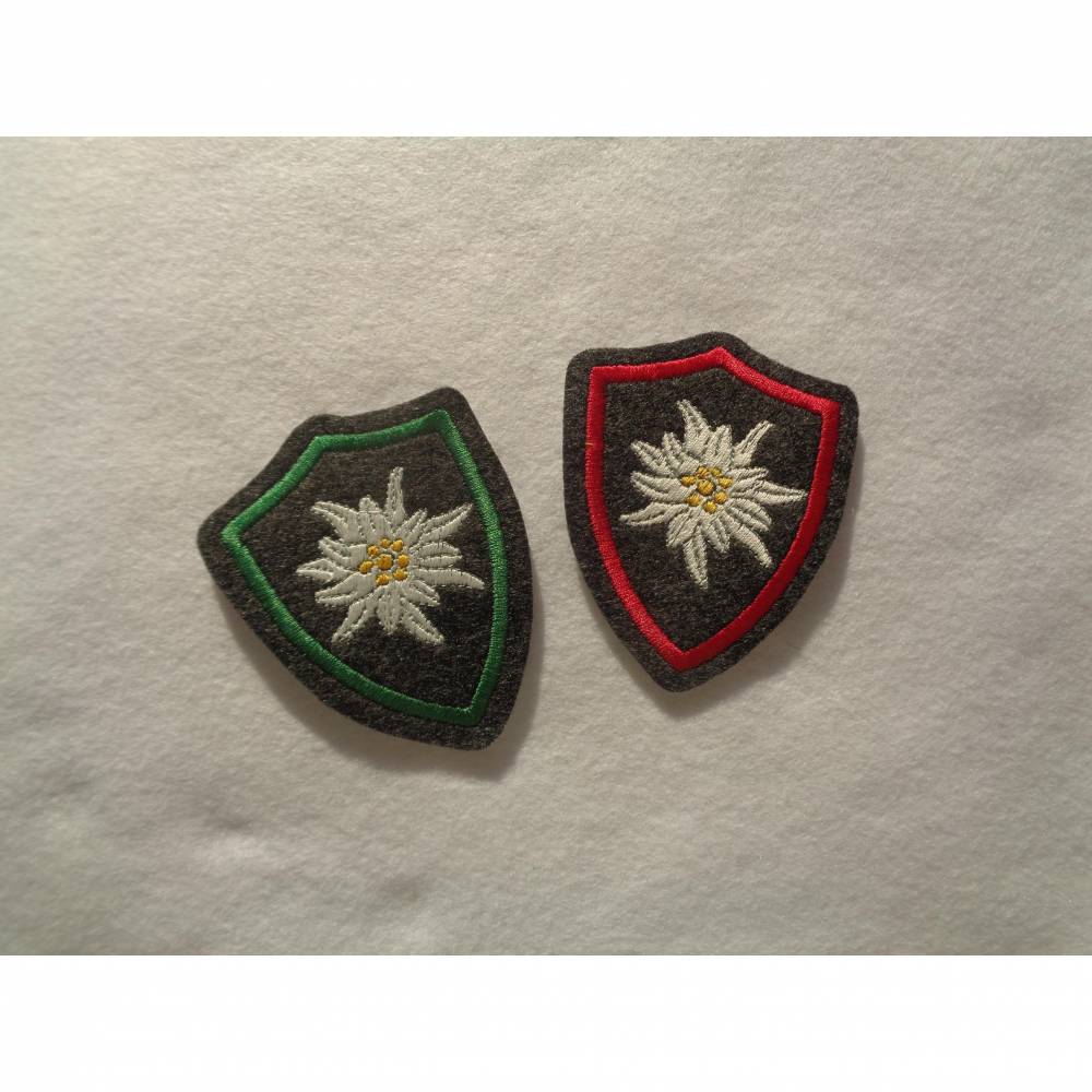 Applikation / Aufnäher Wappen mit gesticktem Edelweiss, Edelweisswappen Bild 2