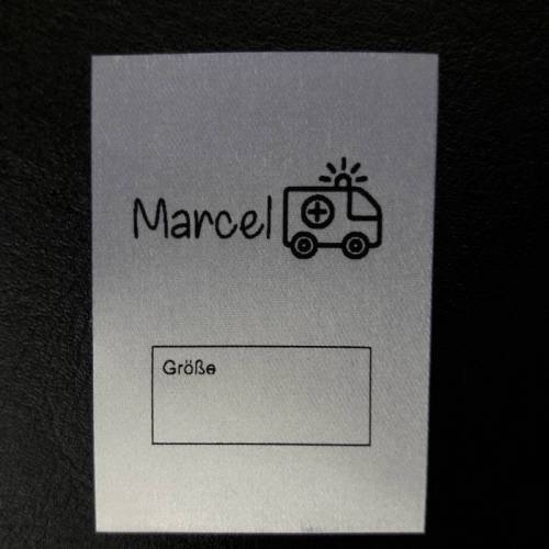 Textiletiketten Krankenwagen