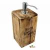 Rustikale Seifenspender aus Altholz mit Vintage Aufdruck "Savon Bonne Mère Marseille" Obstkisten Design Französisch Holz Geschenk Muttertag
