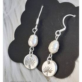 Ohrhänger aus Silber mit Perle in weiß