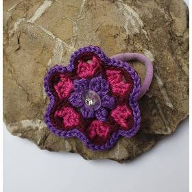 Kinderhaarschmuck: Haargummi mit Häkelblume
