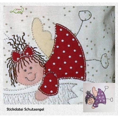 Stickdatei Applikation Schutzengel 