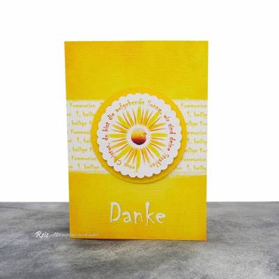 Danksagungskarte Kommunion Sonne